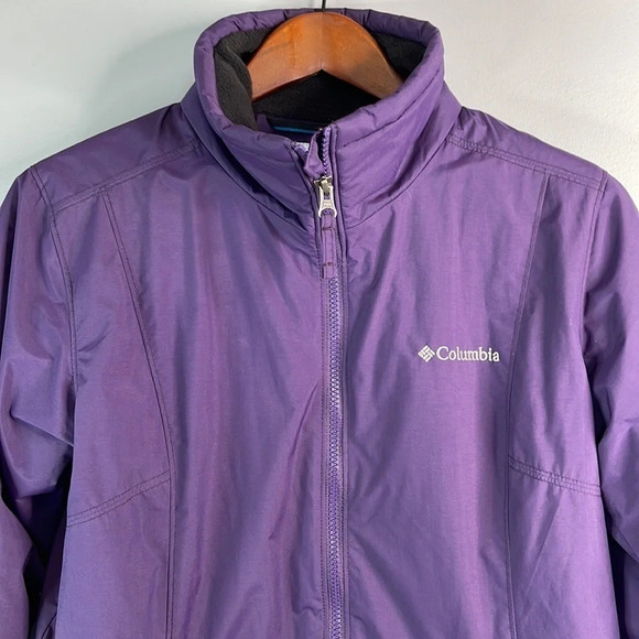 COLUMBIA OmniShield Fitted Ski Jacket Purple Fleece Lined Lightweight Pockets M - Picture 3 of 11